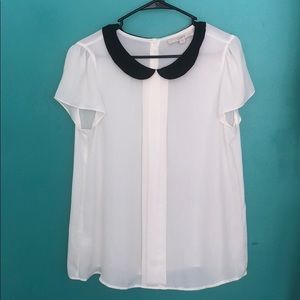 Short Sleeve Collard Blouse